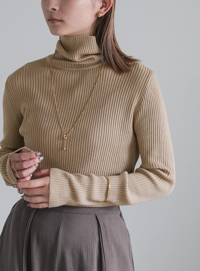 シンプルリブタートルネックニット – SELECT MOCA