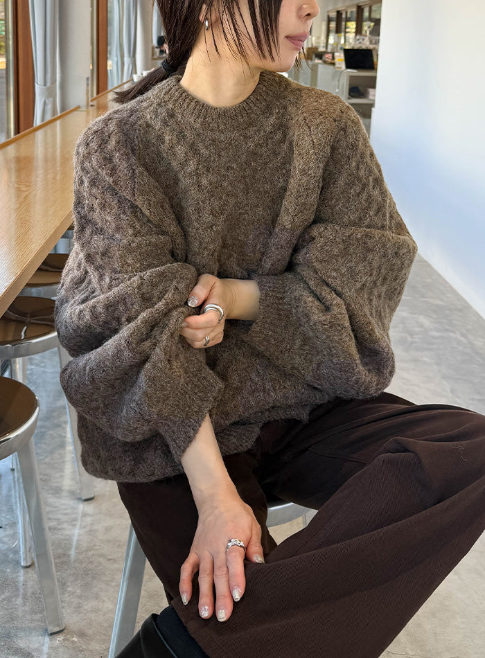 サイズ展開あり】オーバーサイズハニカムニット【by SON】 – SELECT MOCA