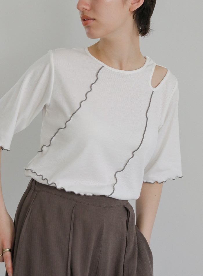 mocaページ オープンネックシアーボーダートップス【SALE】 – SELECT MOCA