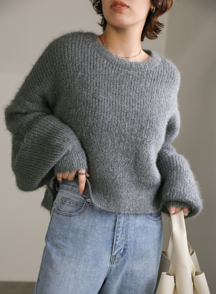 【NICENICE MOMENT】CROPPED クルーネックニット NICENICE MOMENT】CROPPED クルーネックニット