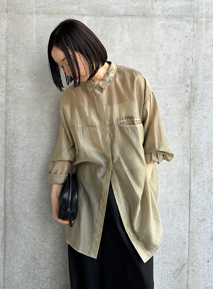 サイズ展開あり】シアーオーバーサイズシャツ【by SON】 – SELECT MOCA