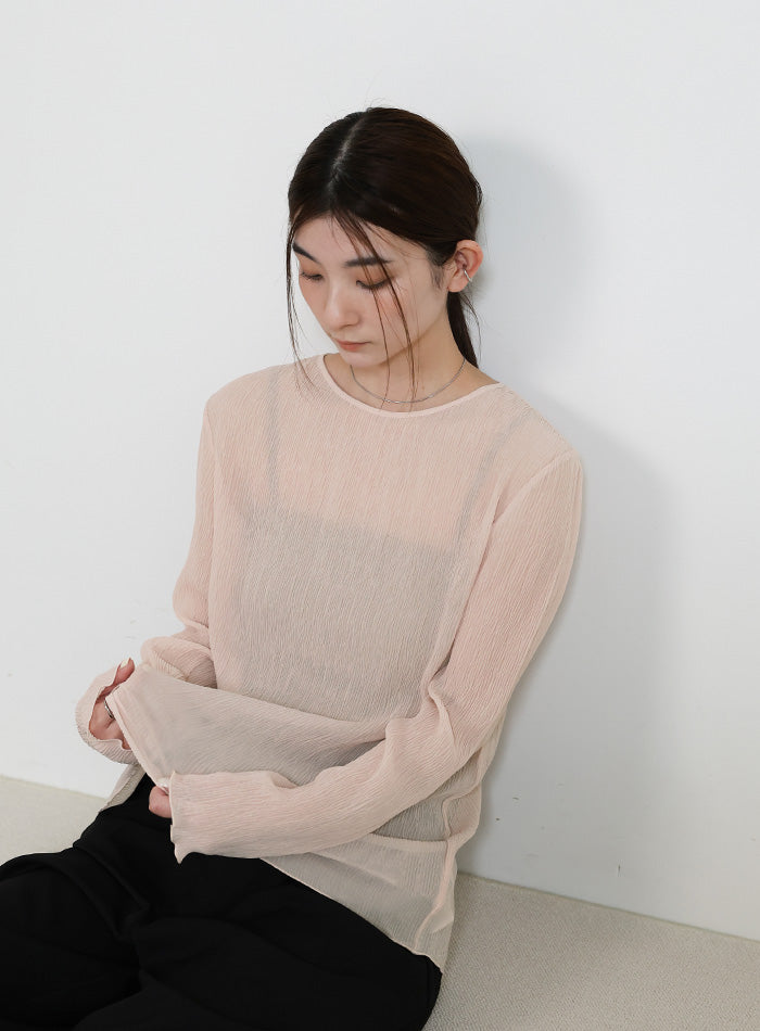 ランダムプリーツシアートップス – SELECT MOCA