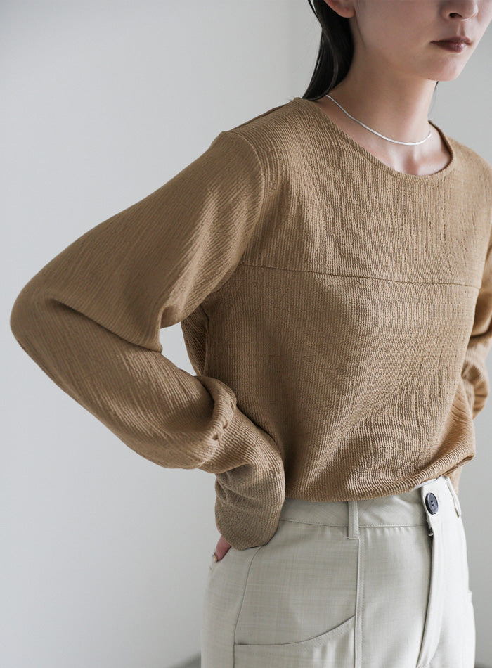 クラッシュジャガードロングカフストップス – SELECT MOCA