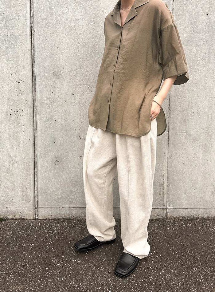 オープンカラーハーフスリーブシアーシャツ【by SON】