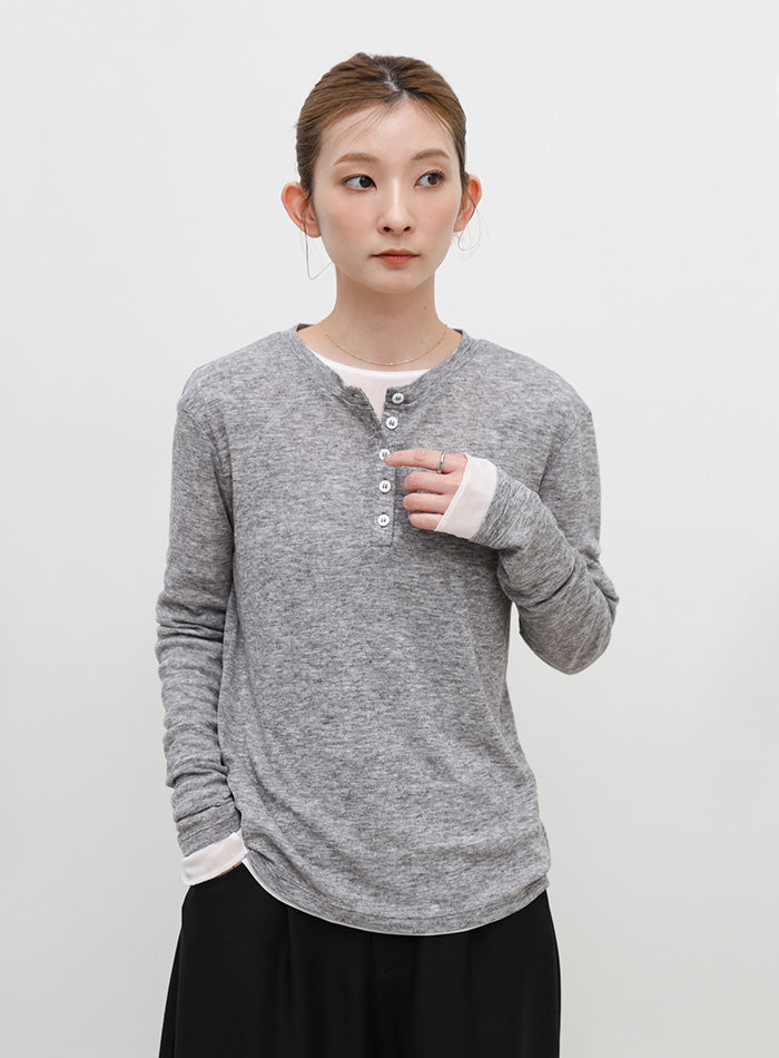 ヘンリーネックフィットロンT aclent アクレント 消臭機能『アクロクリア』シールドネック ヘンリーロンT – LANVIN en