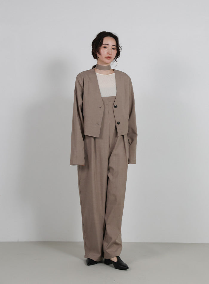 Et】No-Collar Jacket Overalls Set – SELECT MOCA