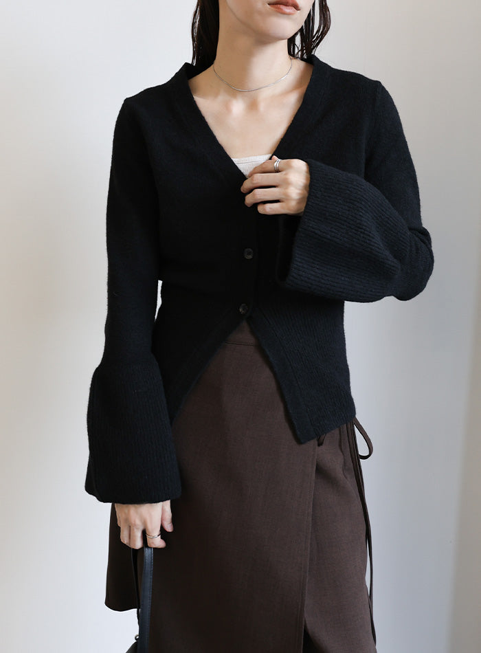 SENEE フロントフックVネックカーディガン ブラック FREE SENEE フロントフックVネックカーディガン ブラック FREE SENEE