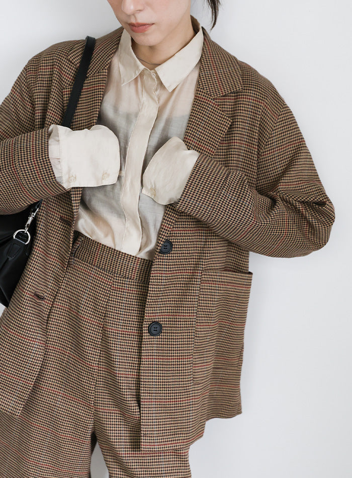 チェック柄テーラードジャケット – SELECT MOCA