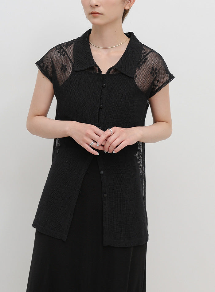 指定服7点 フロントボタンシアー刺繍ブラウス【セットアップ対応】 – SELECT MOCA