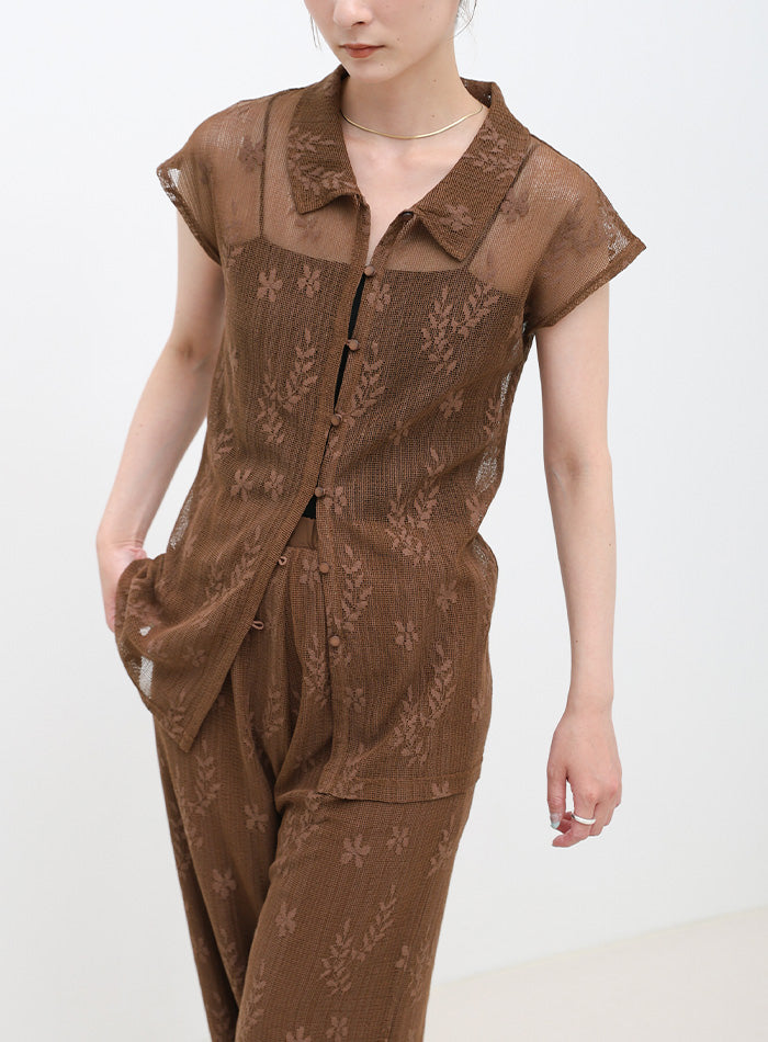 フロントボタンシアー刺繍ブラウス【セットアップ対応】 – SELECT MOCA