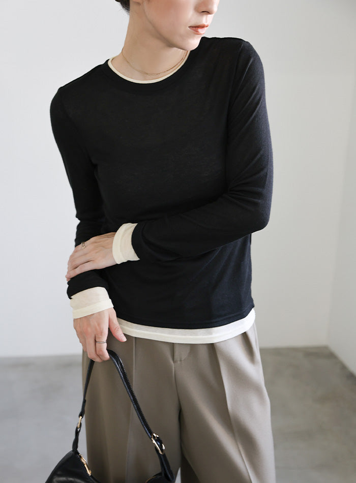 フェイクレイヤードシアートップス – SELECT MOCA