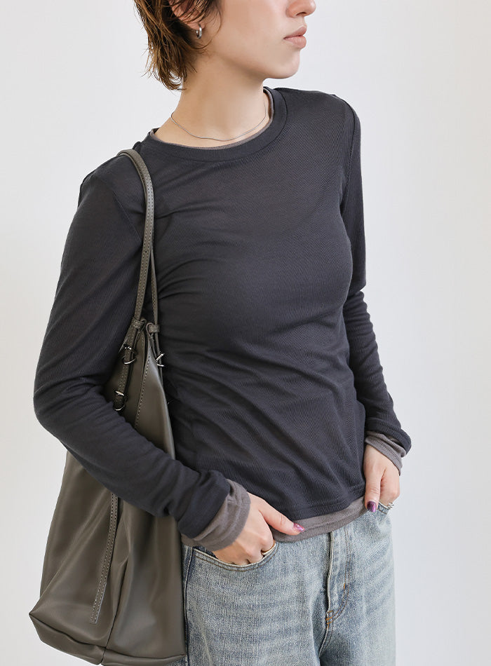 トップス RD-mocha フェイクレイヤードシアートップス – SELECT MOCA