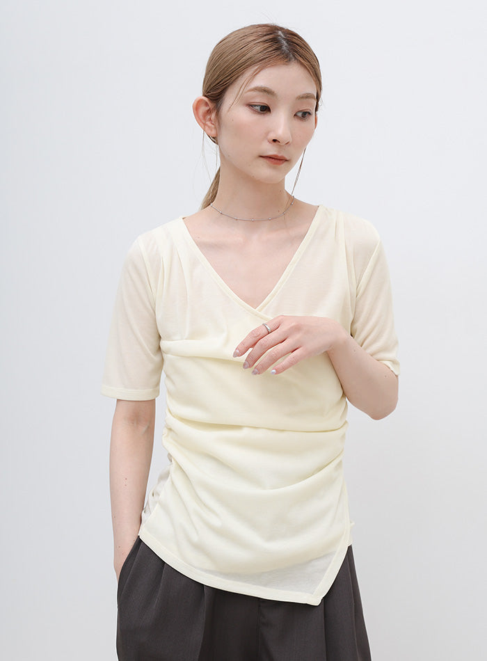 ドレープカシュクールシアーTシャツ – SELECT MOCA