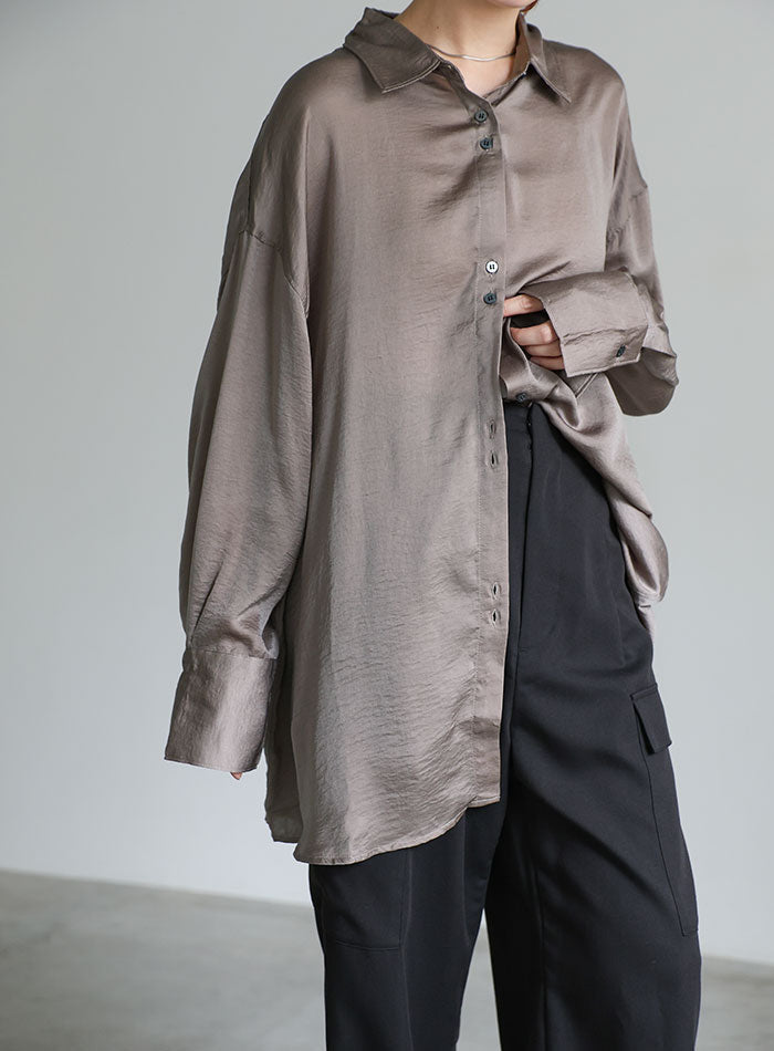 ダブルボタンビンテージサテンオーバーシャツ【SALE】 – SELECT MOCA