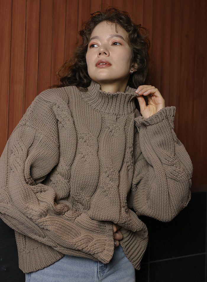 アラン柄スポンディッシュハイネックニット【SALE】 – SELECT MOCA