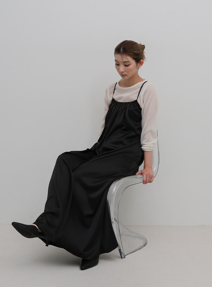 マットサテンギャザーキャミワンピース – SELECT MOCA