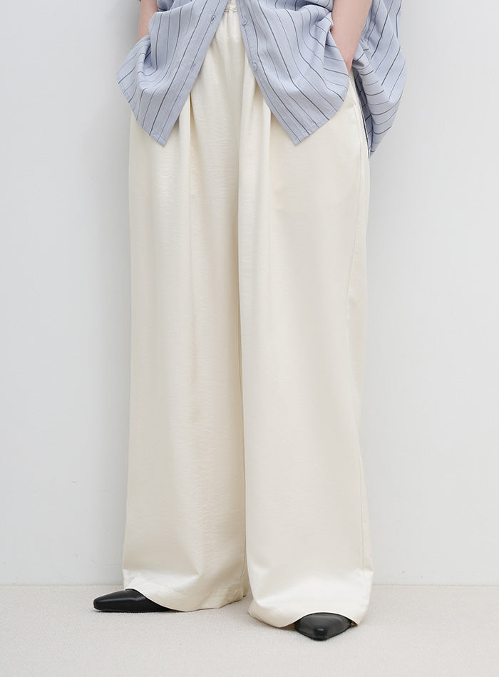 ウエストギャザーCanvasストレートパンツ ウエストギャザーリラックスワイドロングパンツ – SELECT MOCA