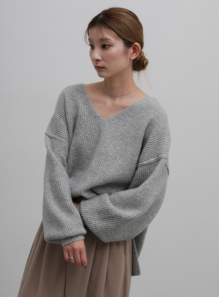Vネックオーバーサイズニット – SELECT MOCA