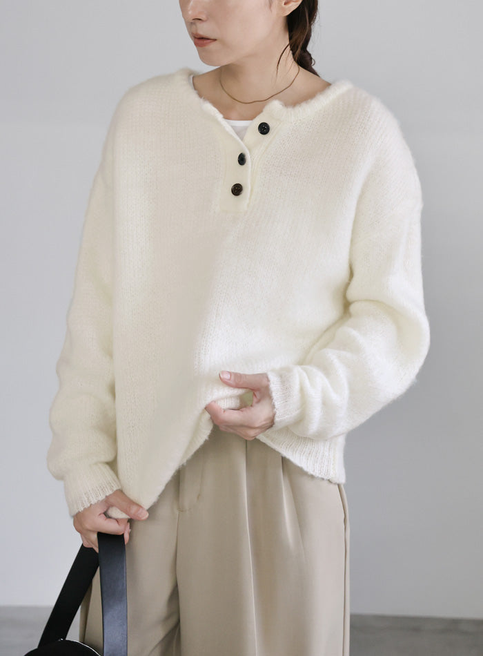 ヘンリーネックオーバーニット – SELECT MOCA