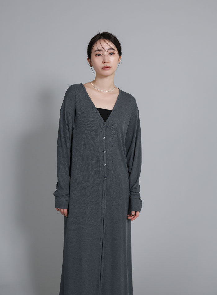 Et】2-Way Ribbed Long Cardigan – SELECT MOCA