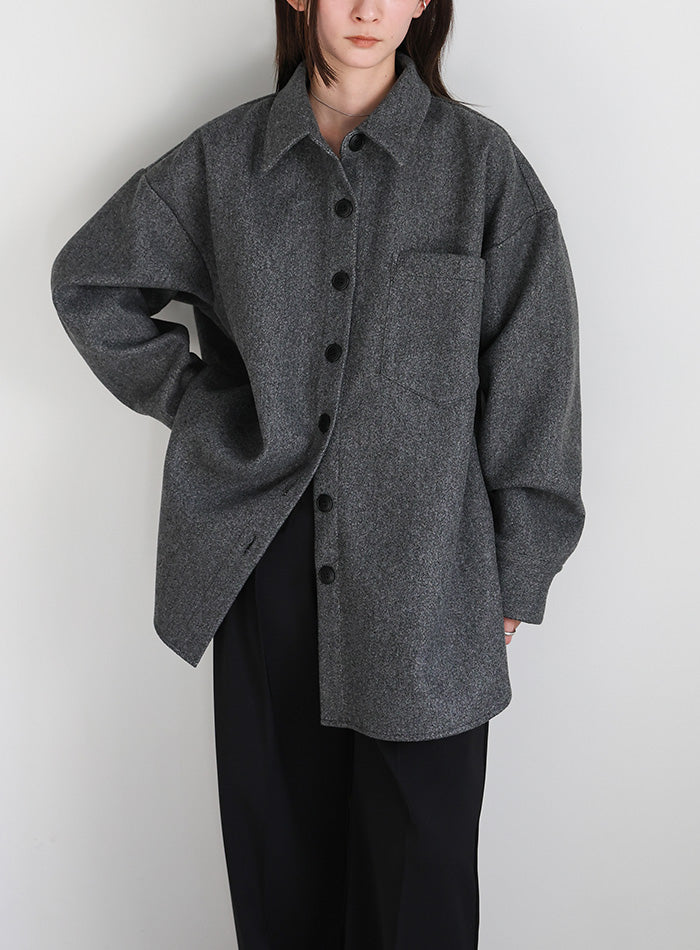 OVERCOAT ウールシャツジャケット　サイズ0 Shirt Jacket in Wool Flannel – OVERCOAT