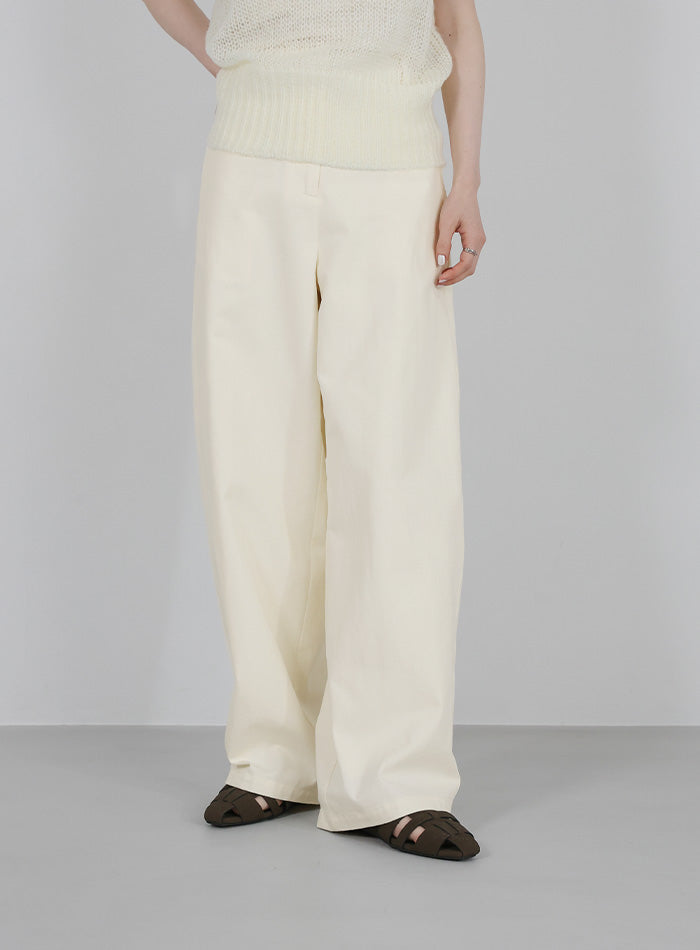 ハイウエストコットンカーブシルエットパンツ – SELECT MOCA