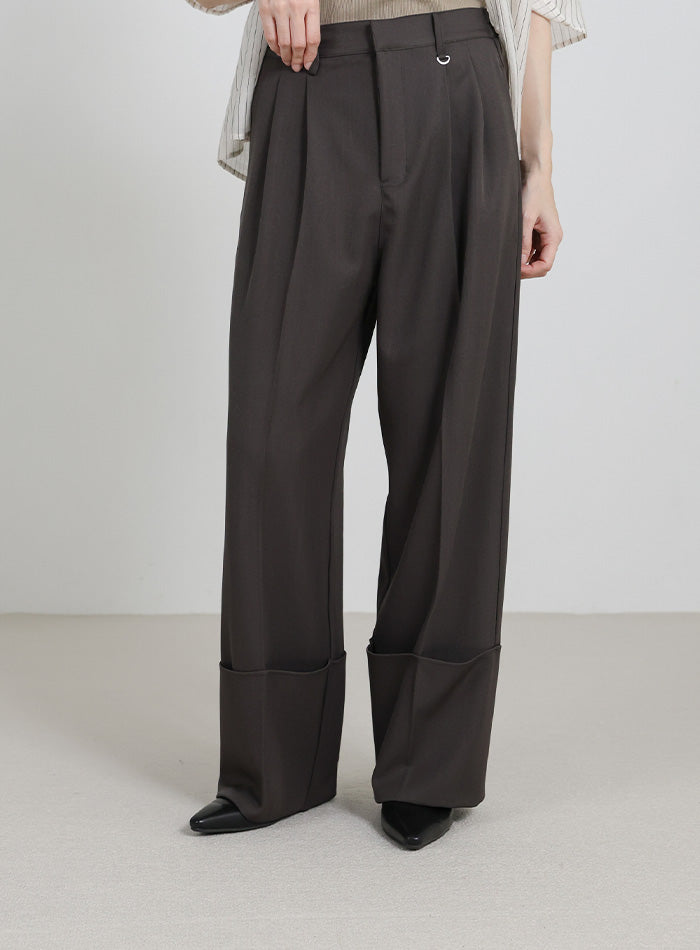 marka グレー ツータック ワイドストレートスラックス ロールアップツータックワイドストレートスラックス – SELECT MOCA