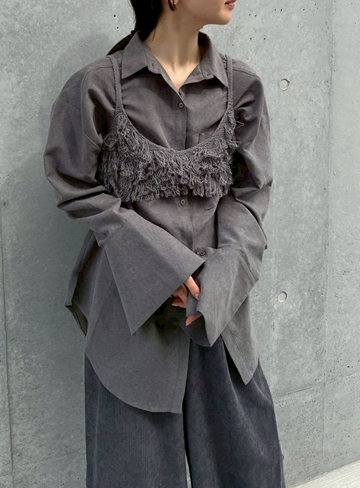 moka　服セット　　157 セール】バックオープンカップ付きハーフスリーブトップス（T