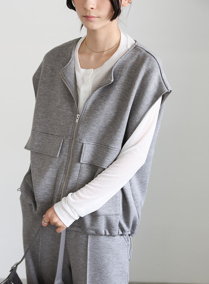 美品✨現行 MOGA シュリンクリネンケープ ベスト ジレ 自由区 ベスト ジレ 「WEB限定カラーあり・洗える」クレープ
