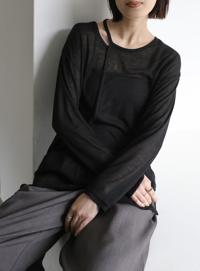 Et】アシンメトリーネックシアートップス – SELECT MOCA