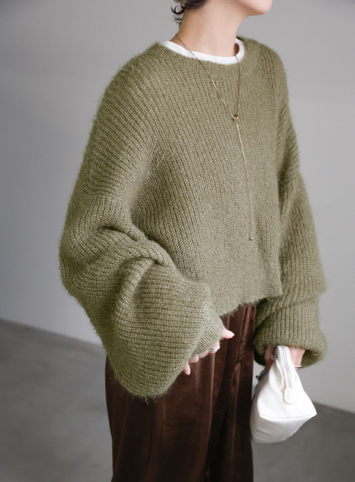 クルーネックシャイニーニット – SELECT MOCA