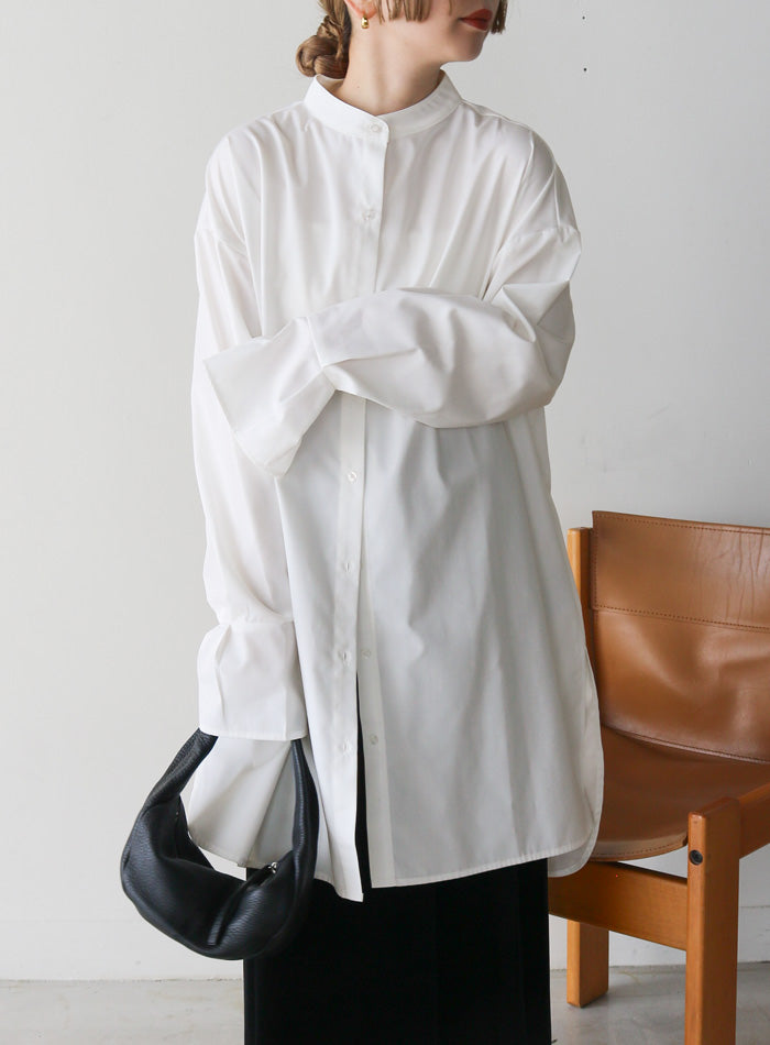 バンドカラータックスリーブロングシャツ【by SON】 – SELECT MOCA