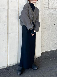 2WAYクロスデザインショートニット