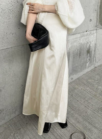 サテンナローロングスカート【by SON】