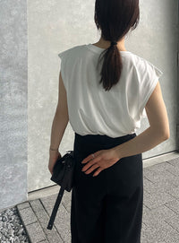 【選べる着丈】箔プリントノースリーブTシャツ【SALE】