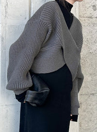 2WAYクロスデザインショートニット