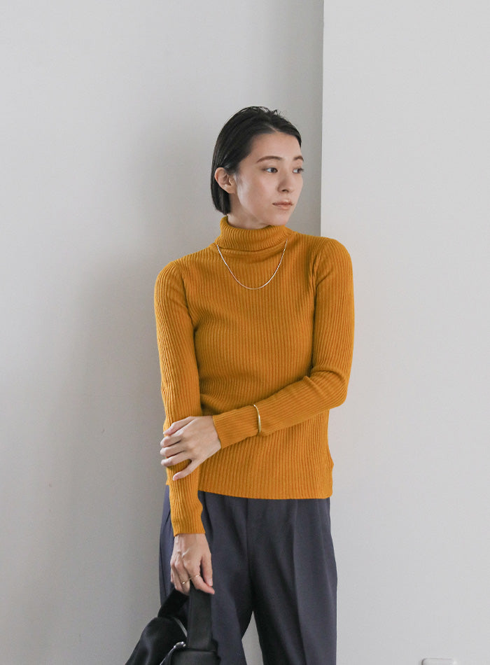 シンプルリブタートルネックニット – SELECT MOCA