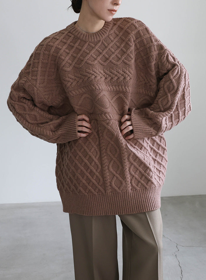 ランダムケーブルオーバーニット