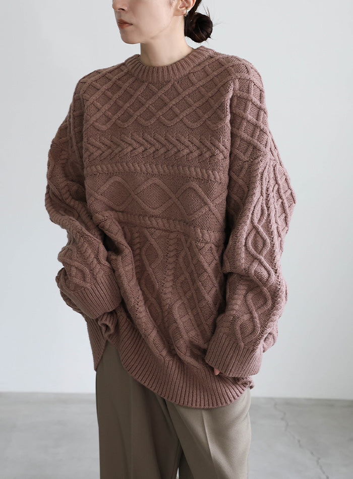 ランダムケーブルオーバーニット