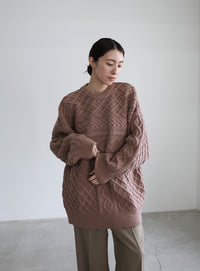 ランダムケーブルオーバーニット