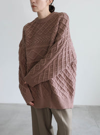 ランダムケーブルオーバーニット