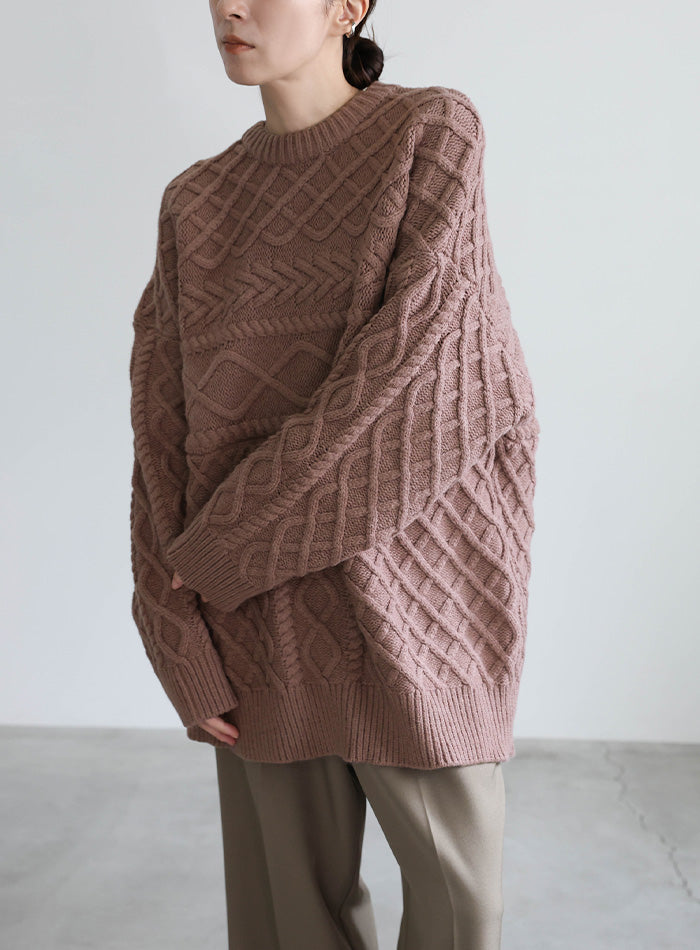 ランダムケーブルオーバーニット