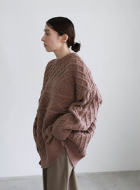 ランダムケーブルオーバーニット