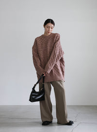 ランダムケーブルオーバーニット