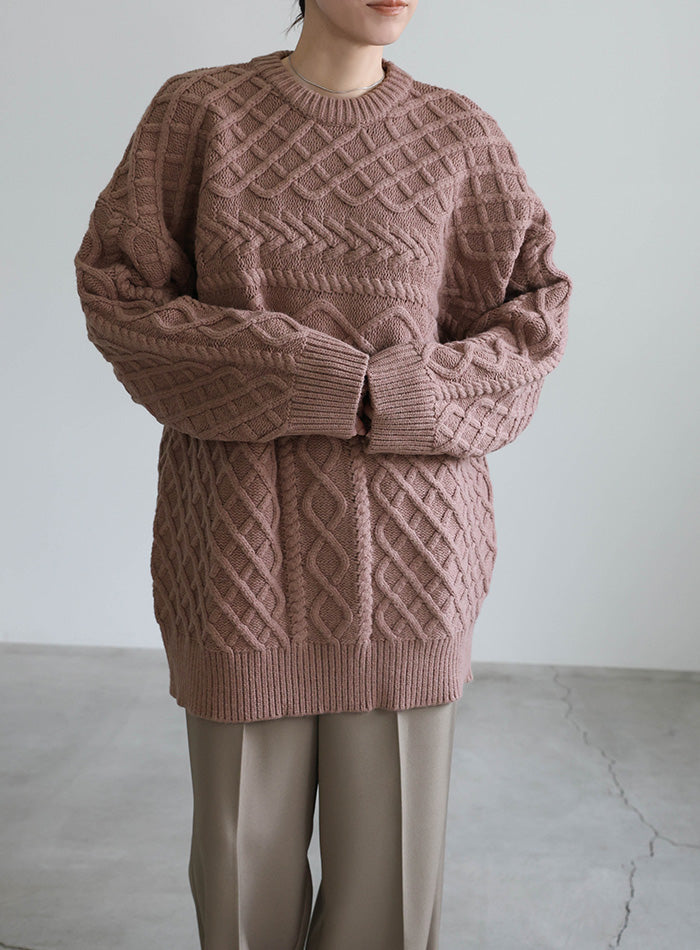 ランダムケーブルオーバーニット