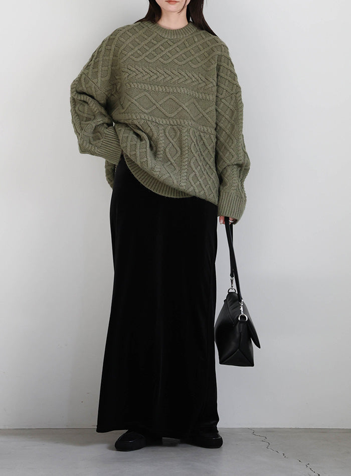 ランダムケーブルオーバーニット