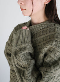 ランダムケーブルオーバーニット