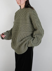 ランダムケーブルオーバーニット