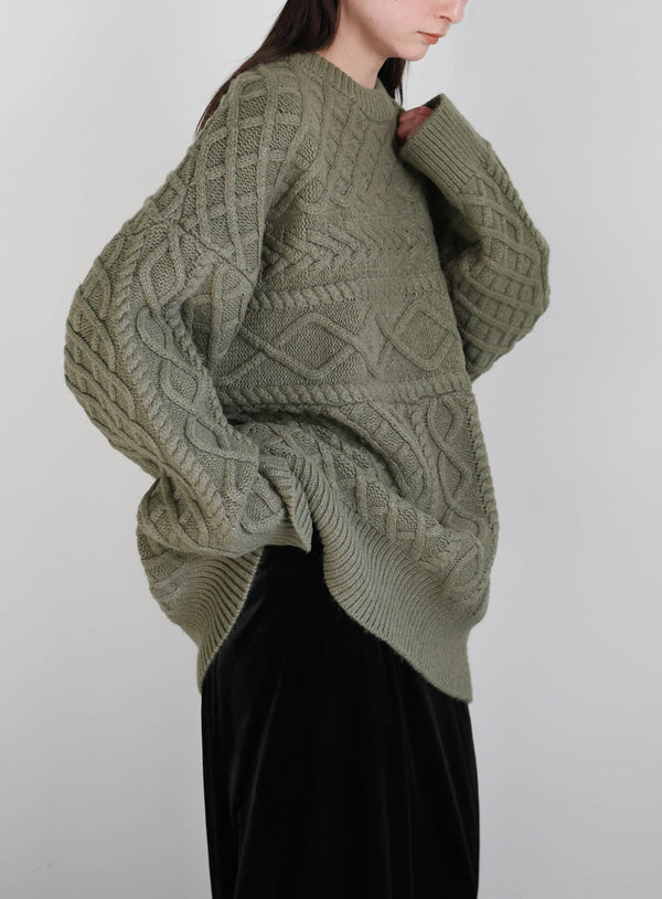 ランダムケーブルオーバーニット