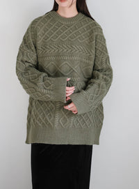 ランダムケーブルオーバーニット